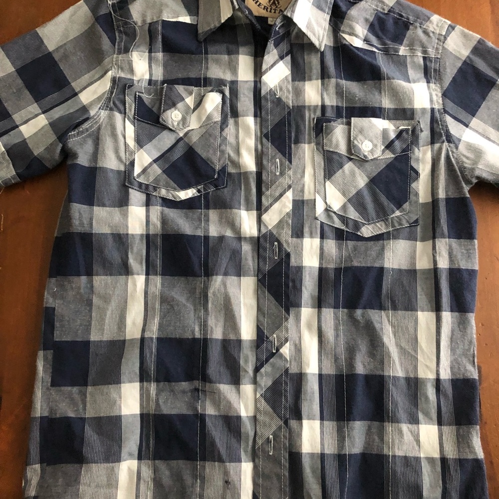 Blue button down shirt